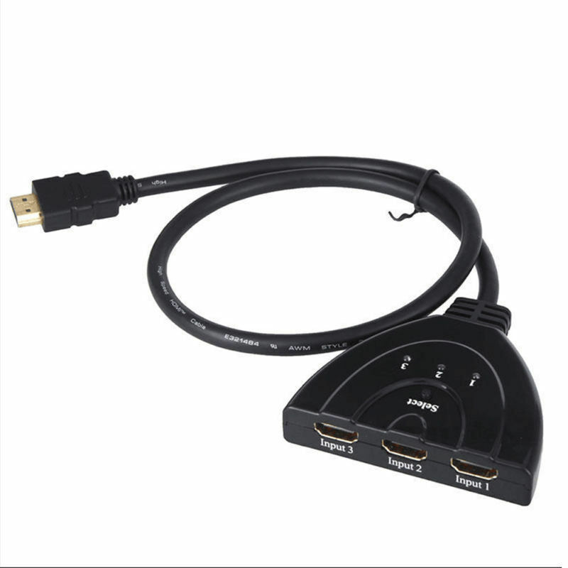 Miniatura: 3 Port HDMI Splitter Cable 1080/4K Switch Switcher HUB Adapter for HDTV PS4 Xbox