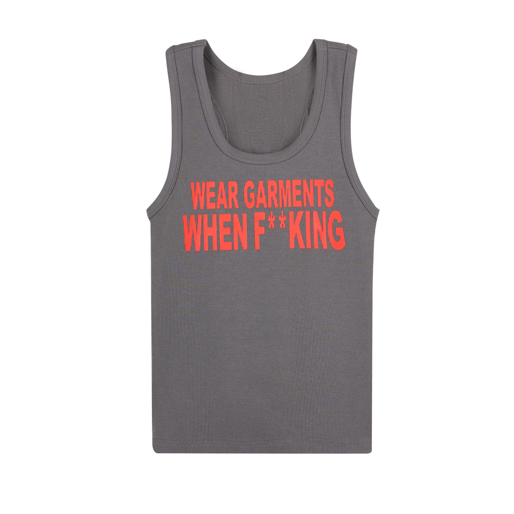 Slogan print I-shaped vest