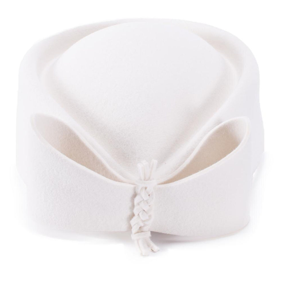 Thumbnail: Teardrop Women Hats Vintage Look Pillbox Fascinator Hat Top Fancy Wool Felt Hat