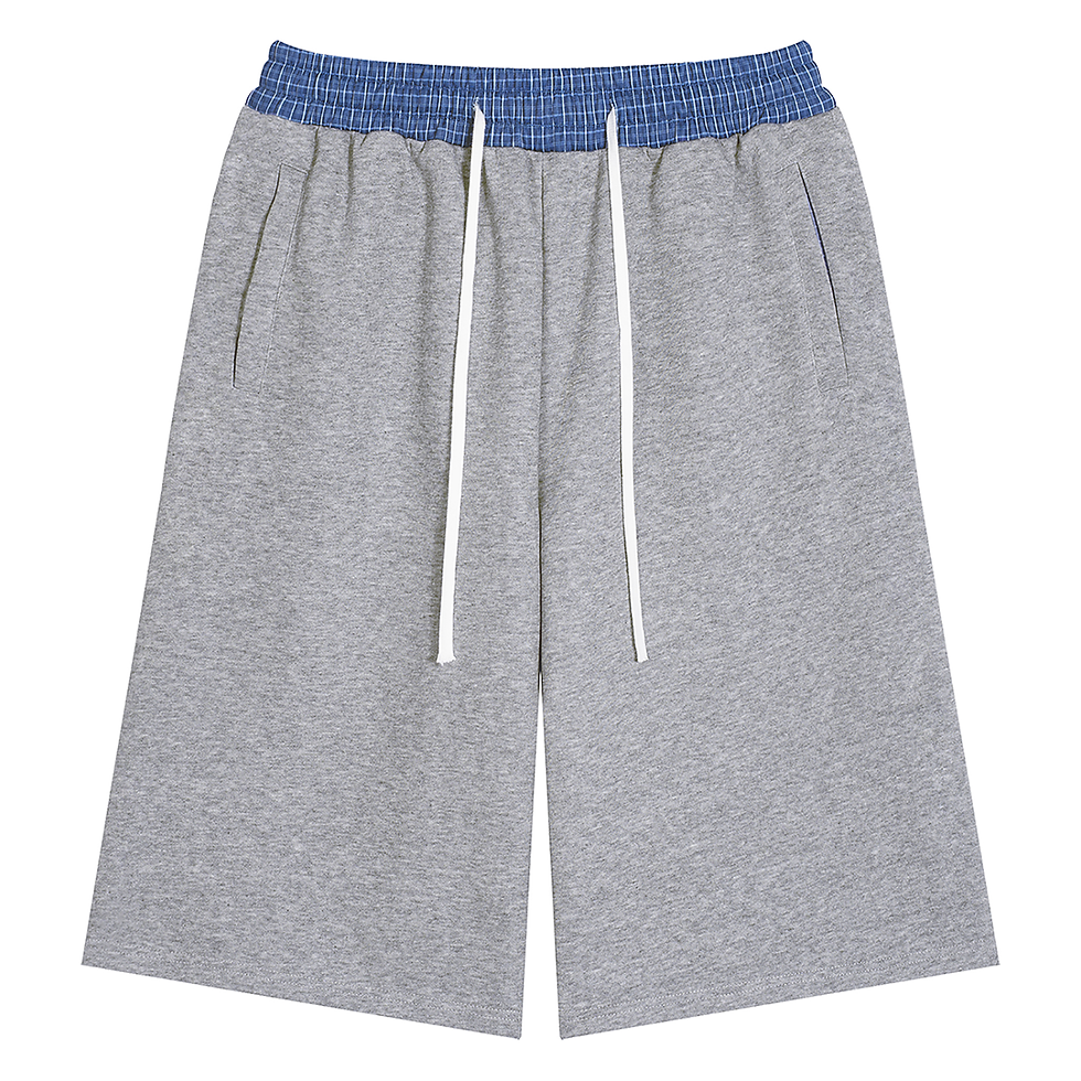 Thumbnail: Unisex Plaid Waistband Shorts