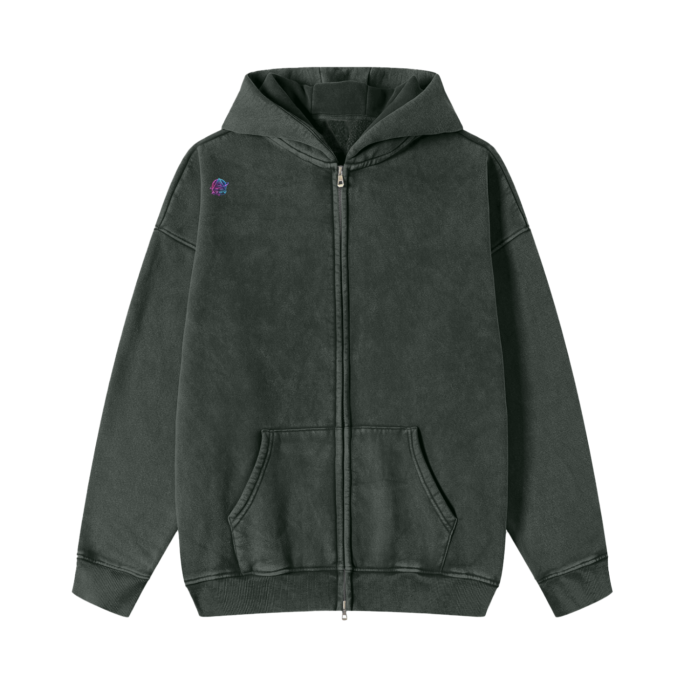 R00282 — Washed Heavyweight Zip Hoodie