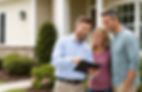 Technician consulting with home owners