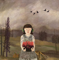 Geese 40x40 2025 (Acrylic on panel)