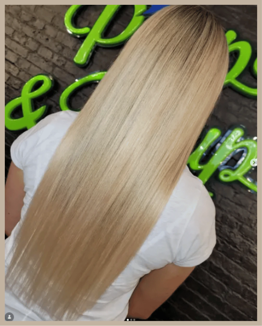 Shiny healthy hair after Olaplex treatment by Sara Styles Hair in Bethnal Green