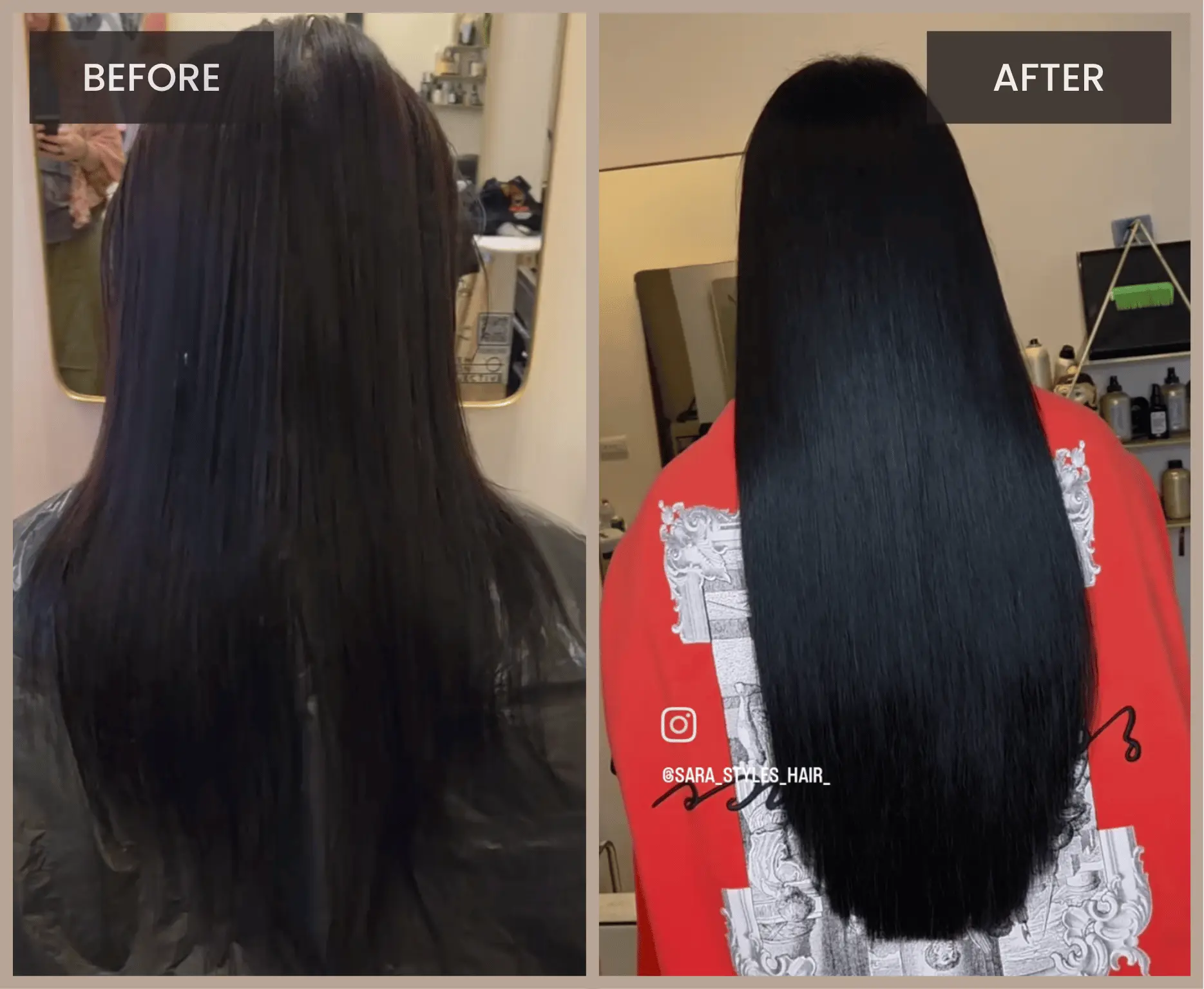 Blowdry with full head tape extensions by Sara Styles Hair in Bethnal Green