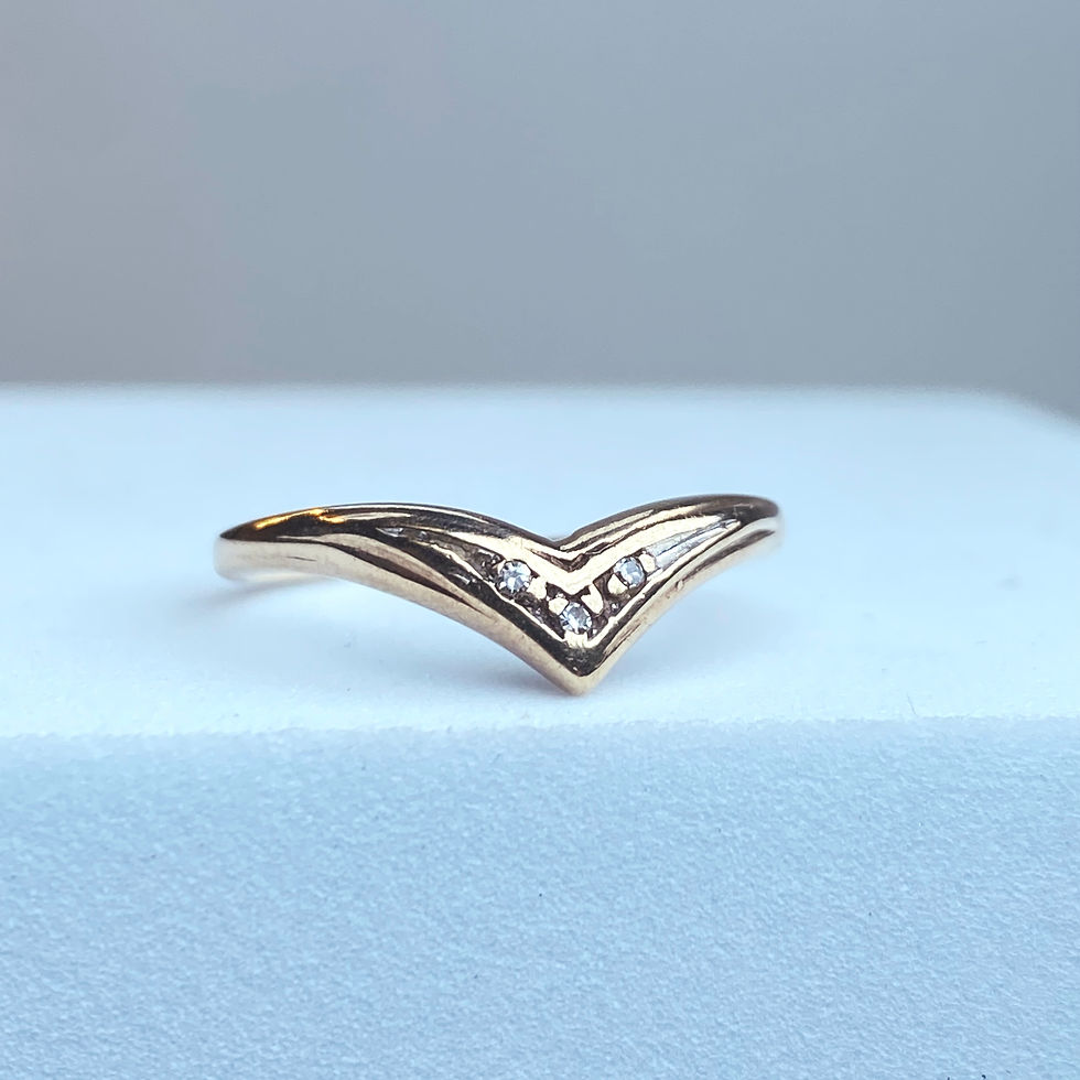 10k Gold Diamond Chevron Band