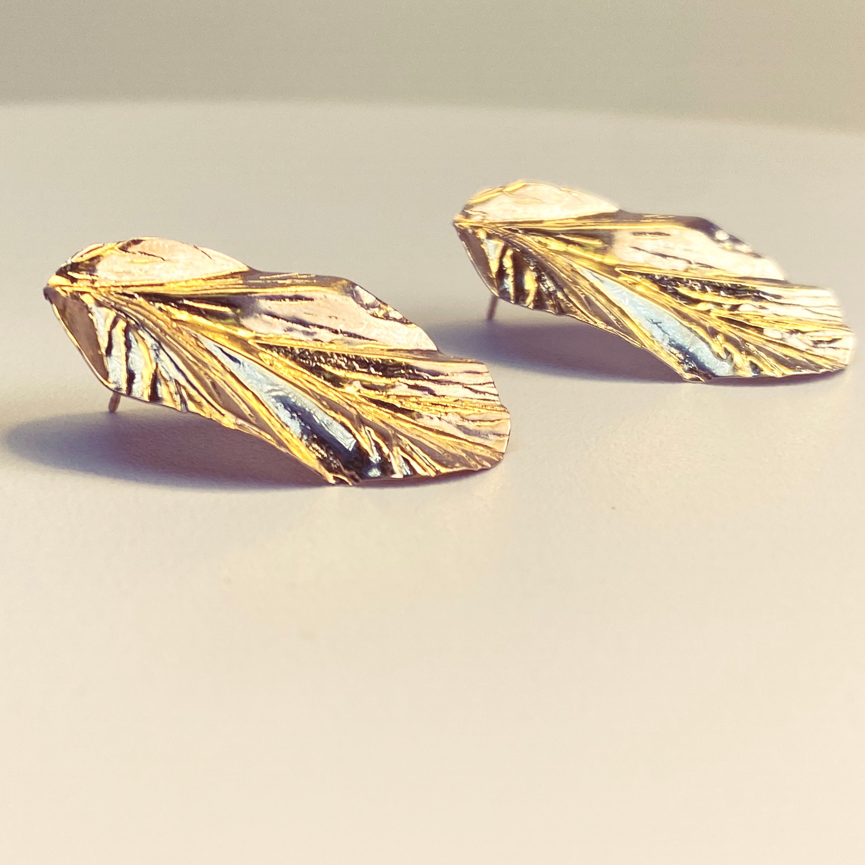 10k Gold Leaf Earrings
