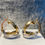 Thumbnail: 14k Gold Crossed Hoops
