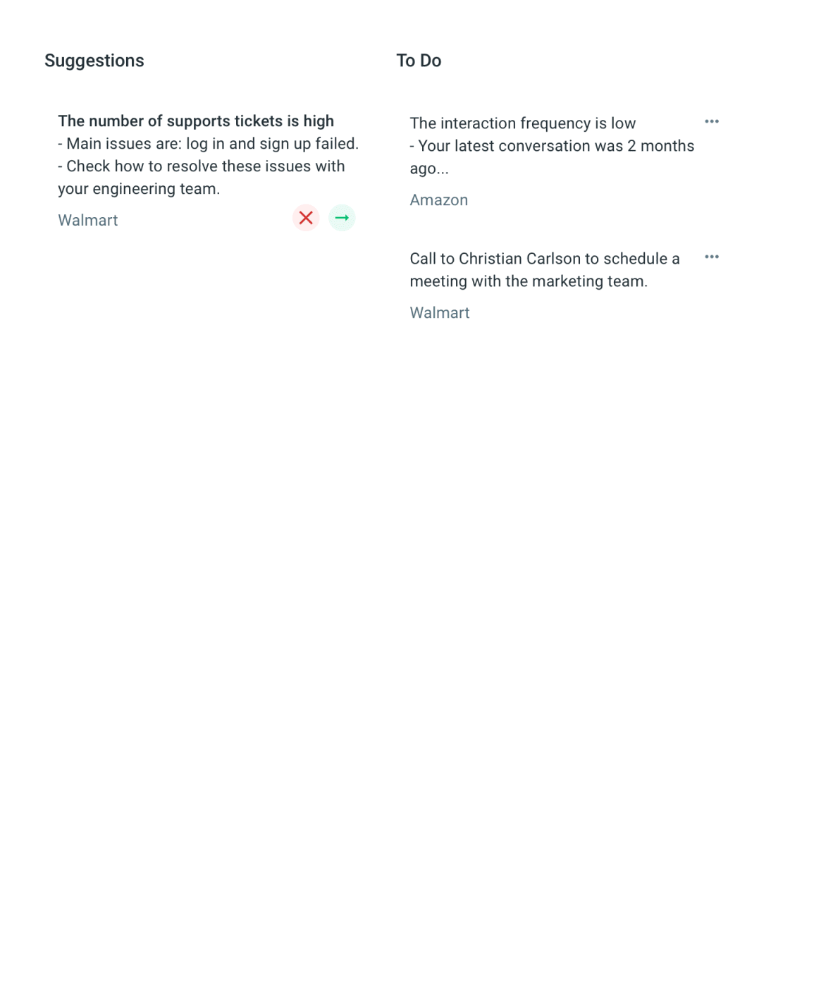 involve.ai provides recommended actions to help customer teams collaborate
