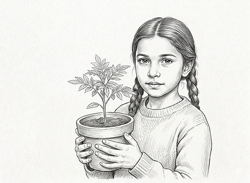 girl with a plant