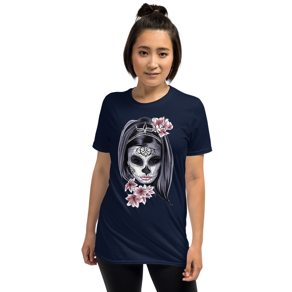 Thumbnail: Chicana with Flowers Short-Sleeve Unisex T-Shirt
