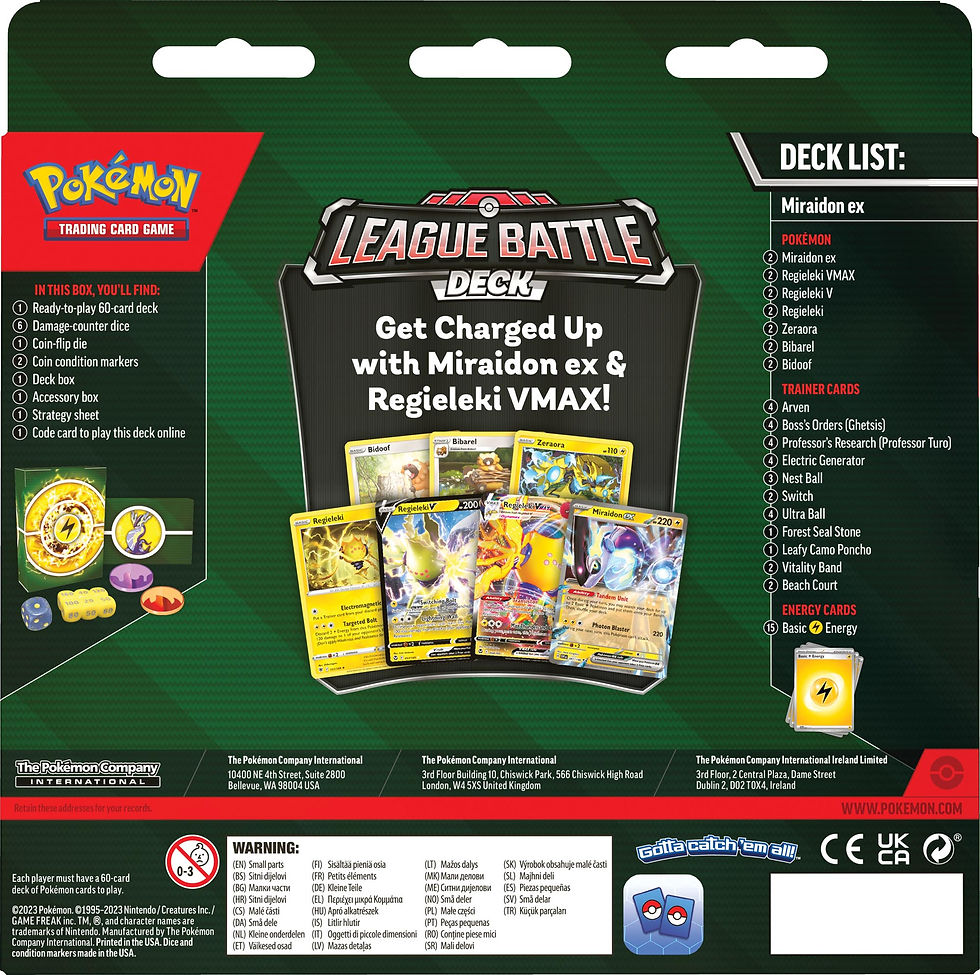 Thumbnail: Pokemon TCG Trading Card Game League Battle Deck Miraidon EX Collectible Australia