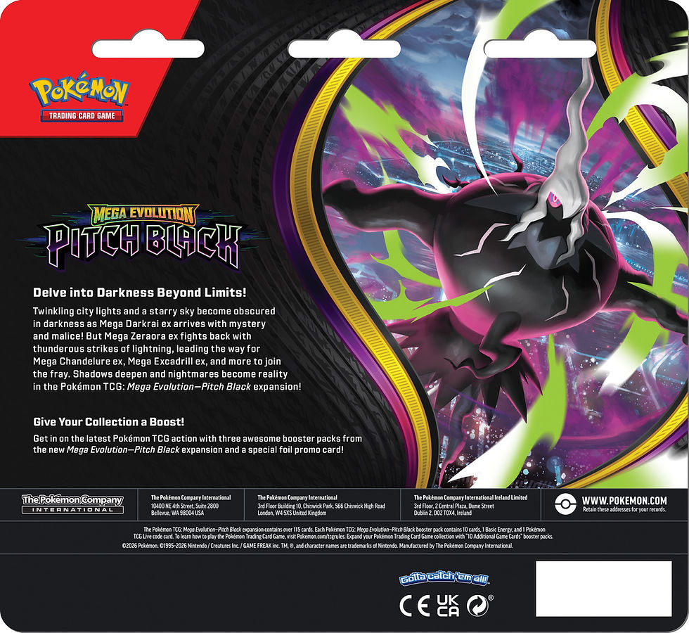 Pokemon TCG Trading Card Game Mega Evolution ME5 Pitch Black Three Booster Blister set bundle Australia 3 pack Binacle