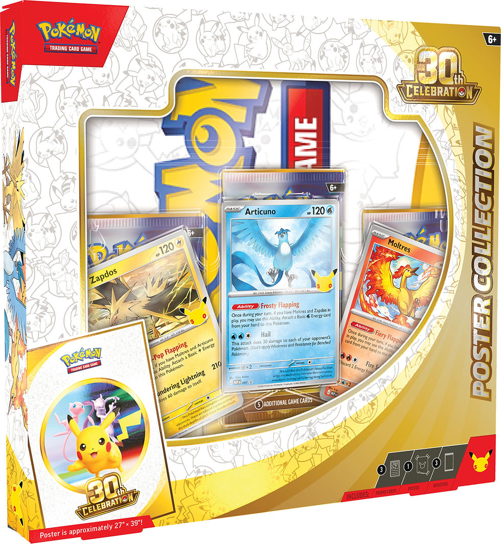 Pokemon Trading Card Game TCG 30th anniversary poster collection box moltres articuno zapdos promo australia