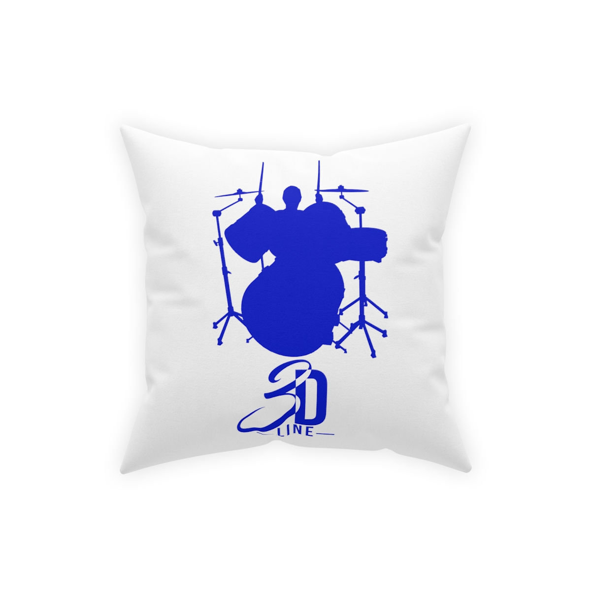 3rd's Drum Line Broadcloth Pillow (Blue logo)