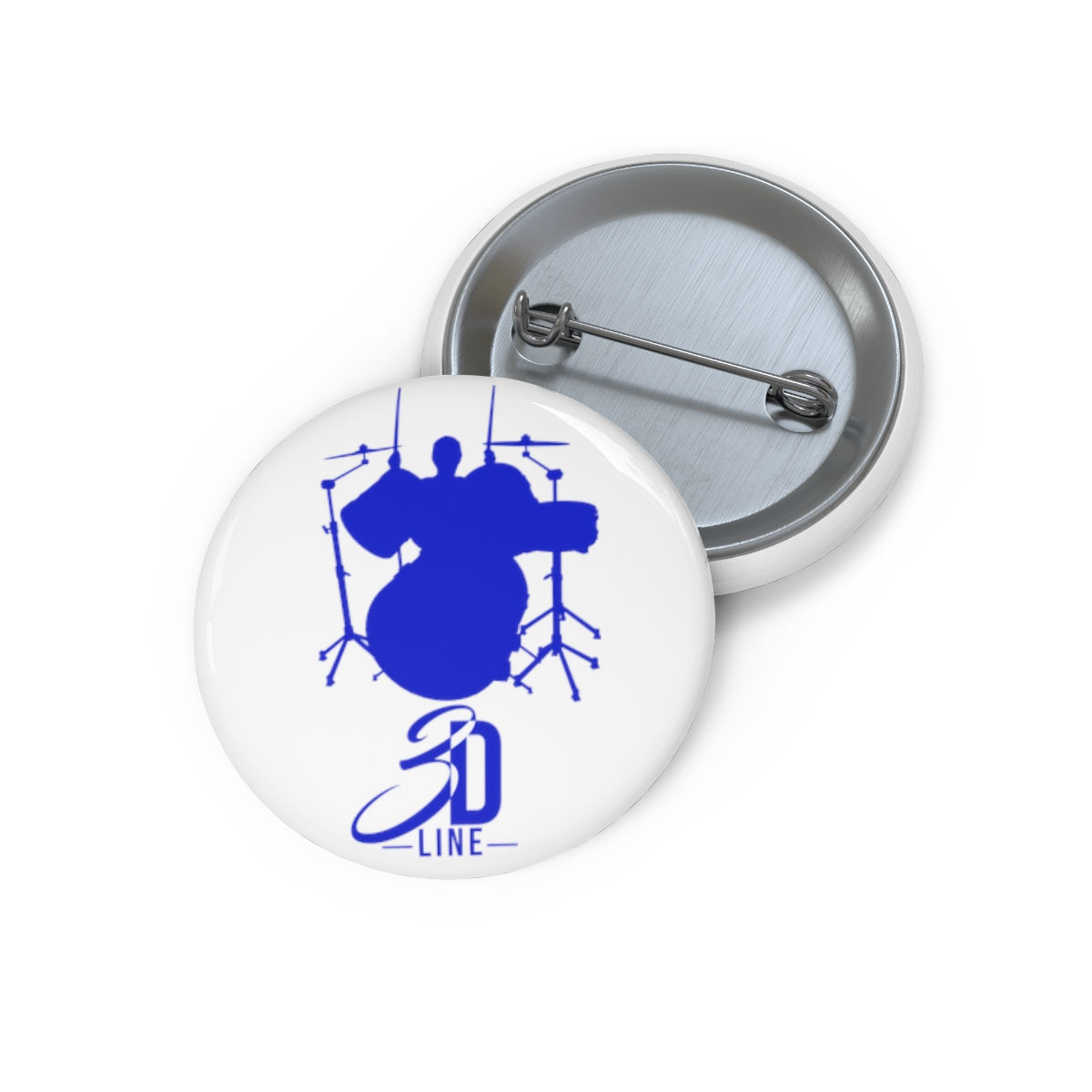 3rd's Drum Line Custom Pin Buttons (Blue)