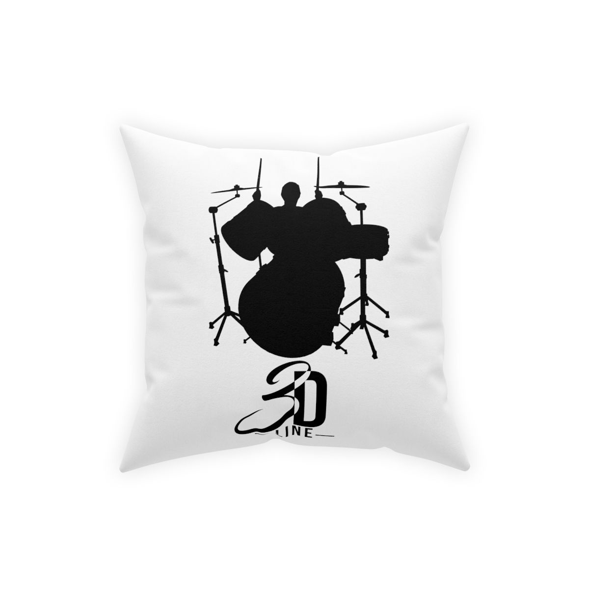 3rd's Drum Line Broadcloth Pillow (Black logo)