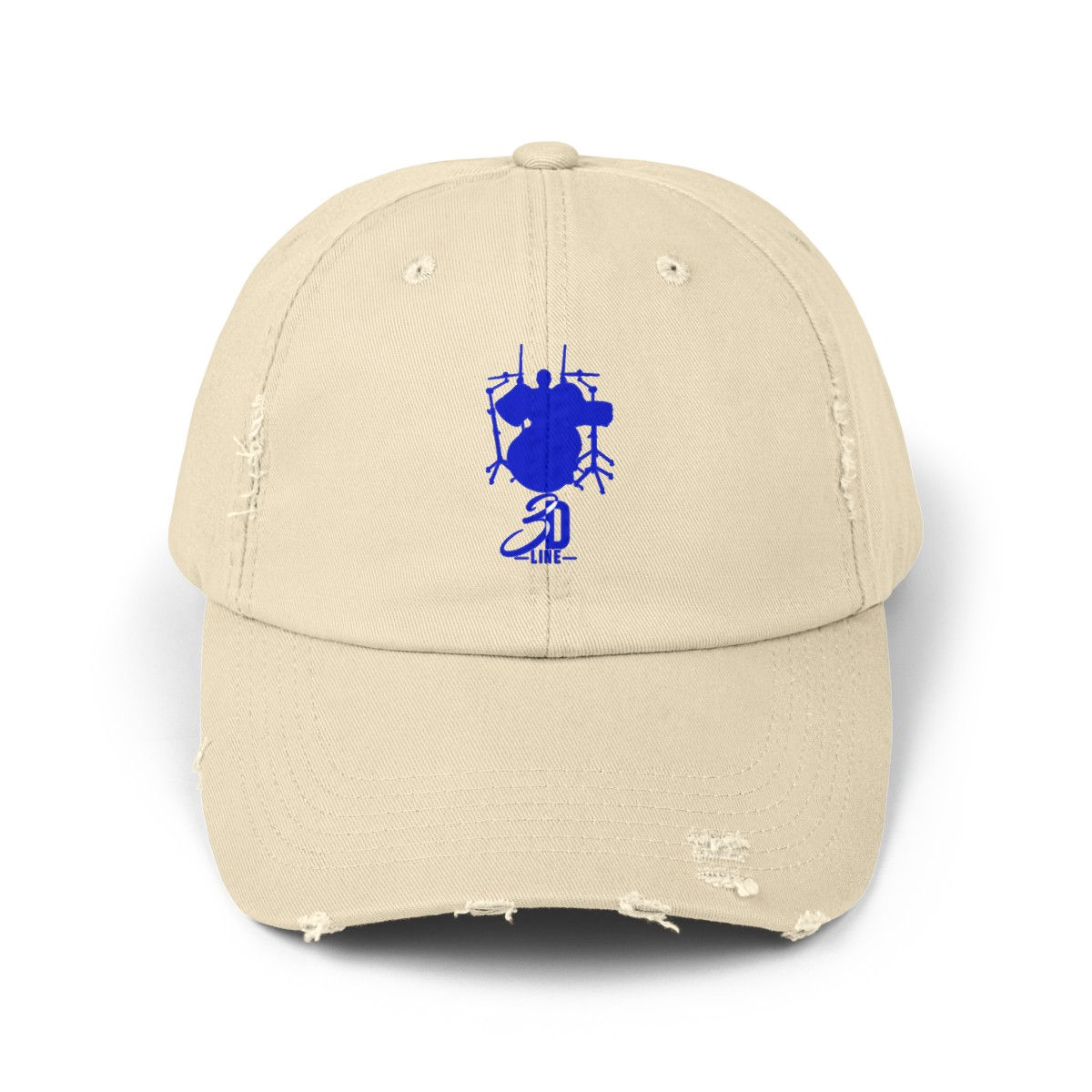 3rd's Drum Line Unisex Distressed Cap (Blue logo)