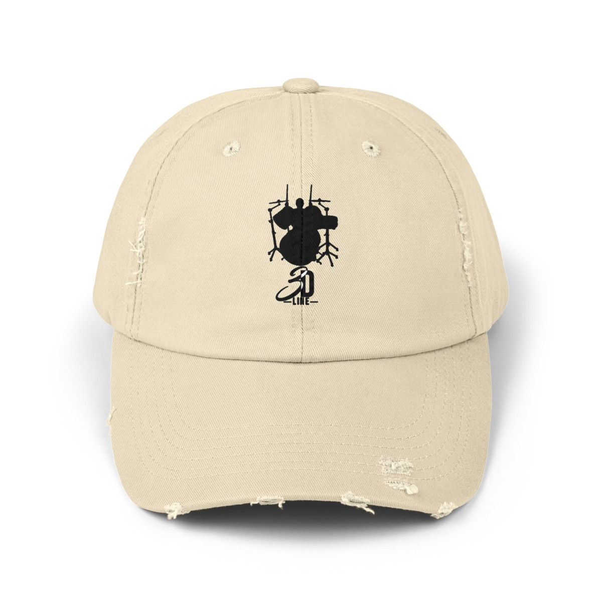 3rd's Drum Line Unisex Distressed Cap (Black logo)