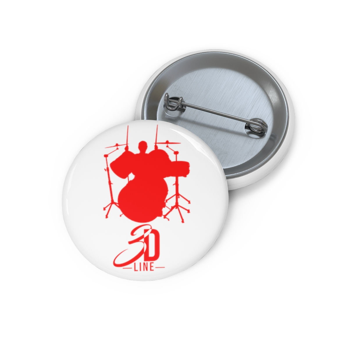 3rd's Drum Line Custom Pin Buttons (Red)
