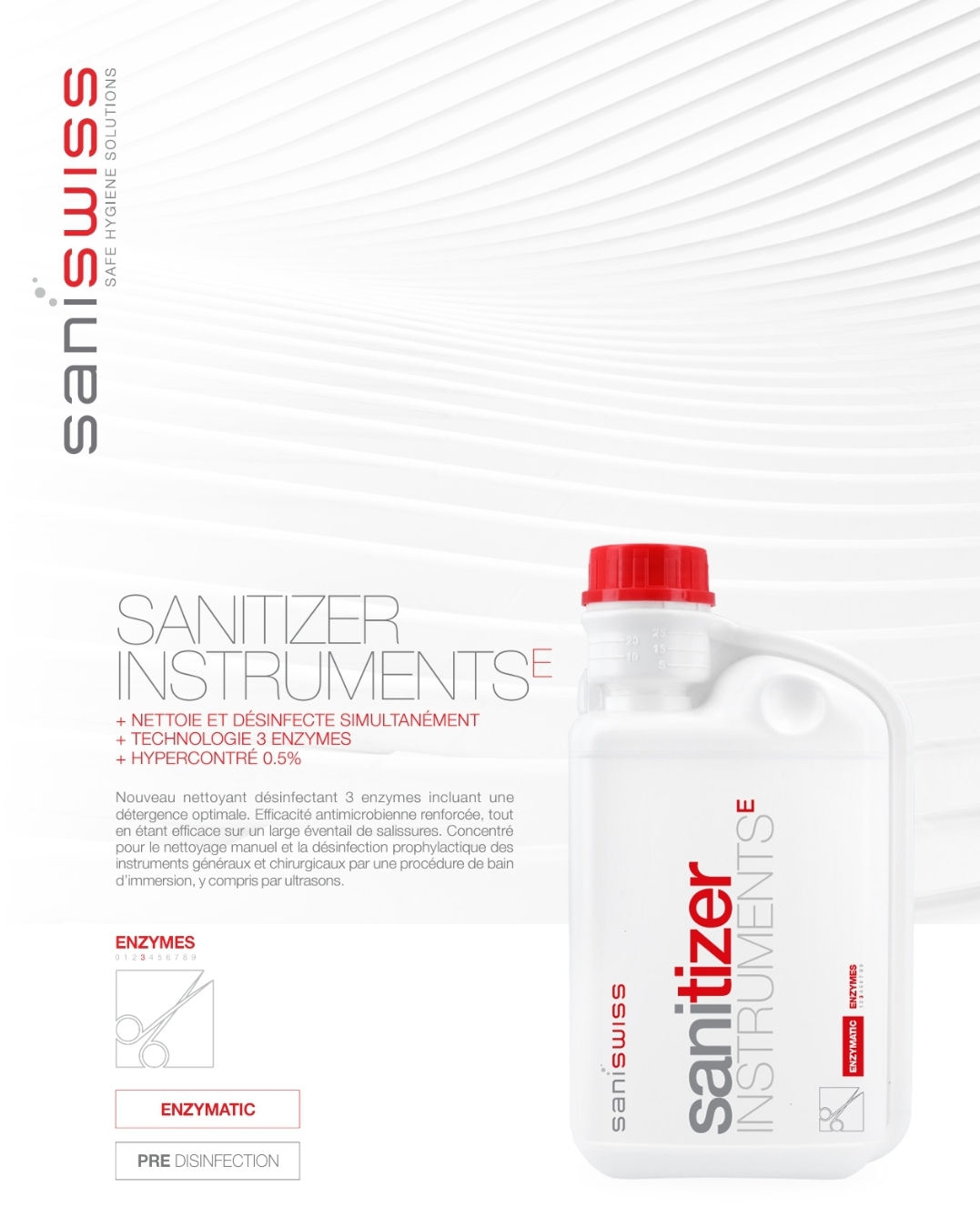 Désinfectant Instruments Sanitizer Saniswiss 1000ml