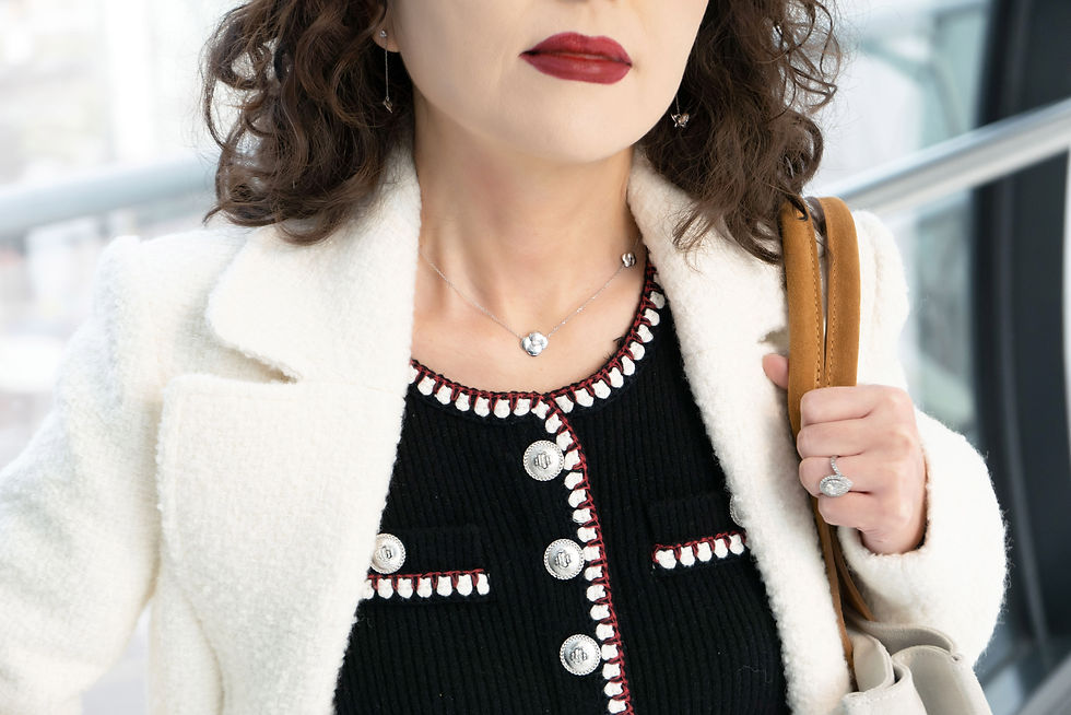 Thumbnail: Handmade camellia pendant necklace in 18ct palladium white gold with VS1 diamonds, featuring two sculpted floral pendants int