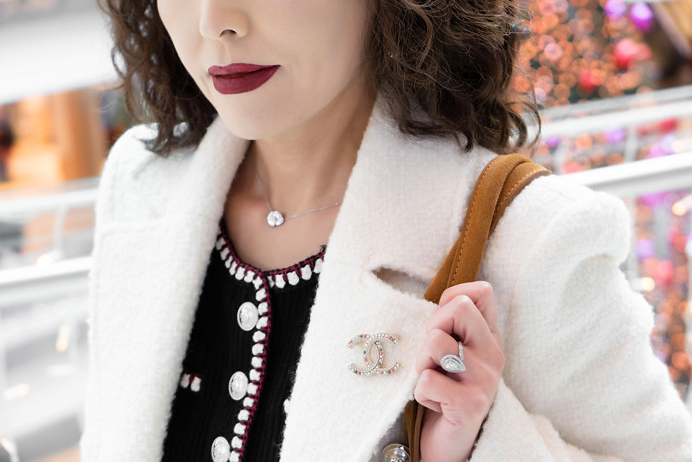 Thumbnail: Handmade camellia pendant necklace in 18ct palladium white gold with VS1 diamonds, featuring two sculpted floral pendants int