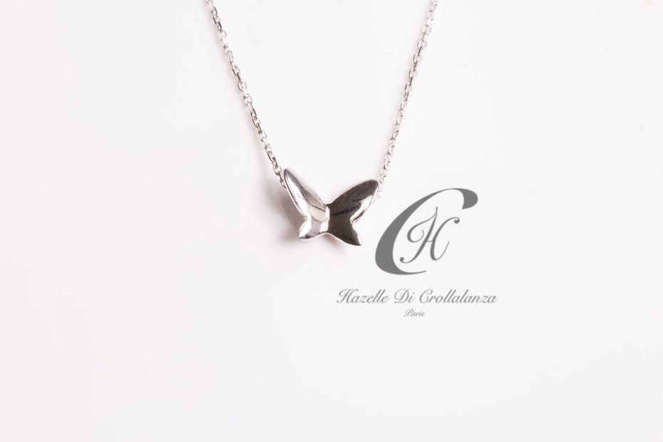 Mon Rêve - Collier Papillon en Or Blanc palladié (Palladium Gold)