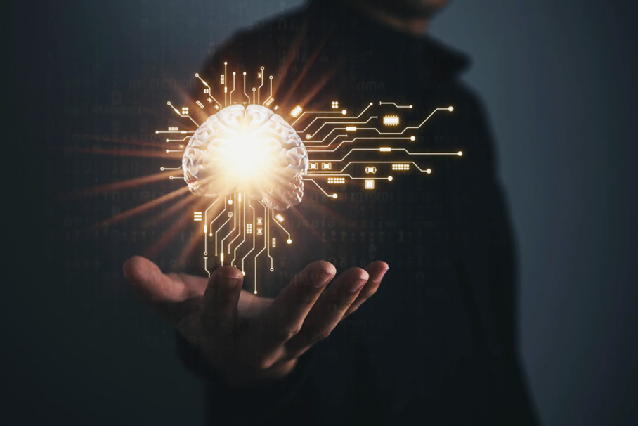 Man holding AI