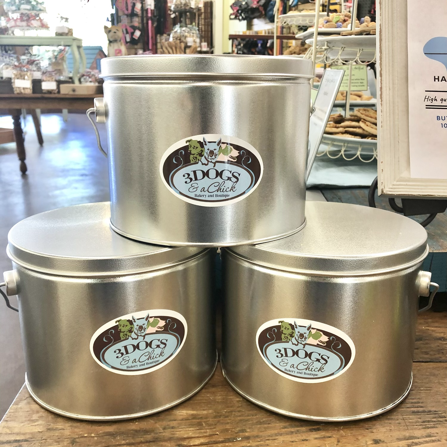 3 Dogs And A Chick Treat Pail