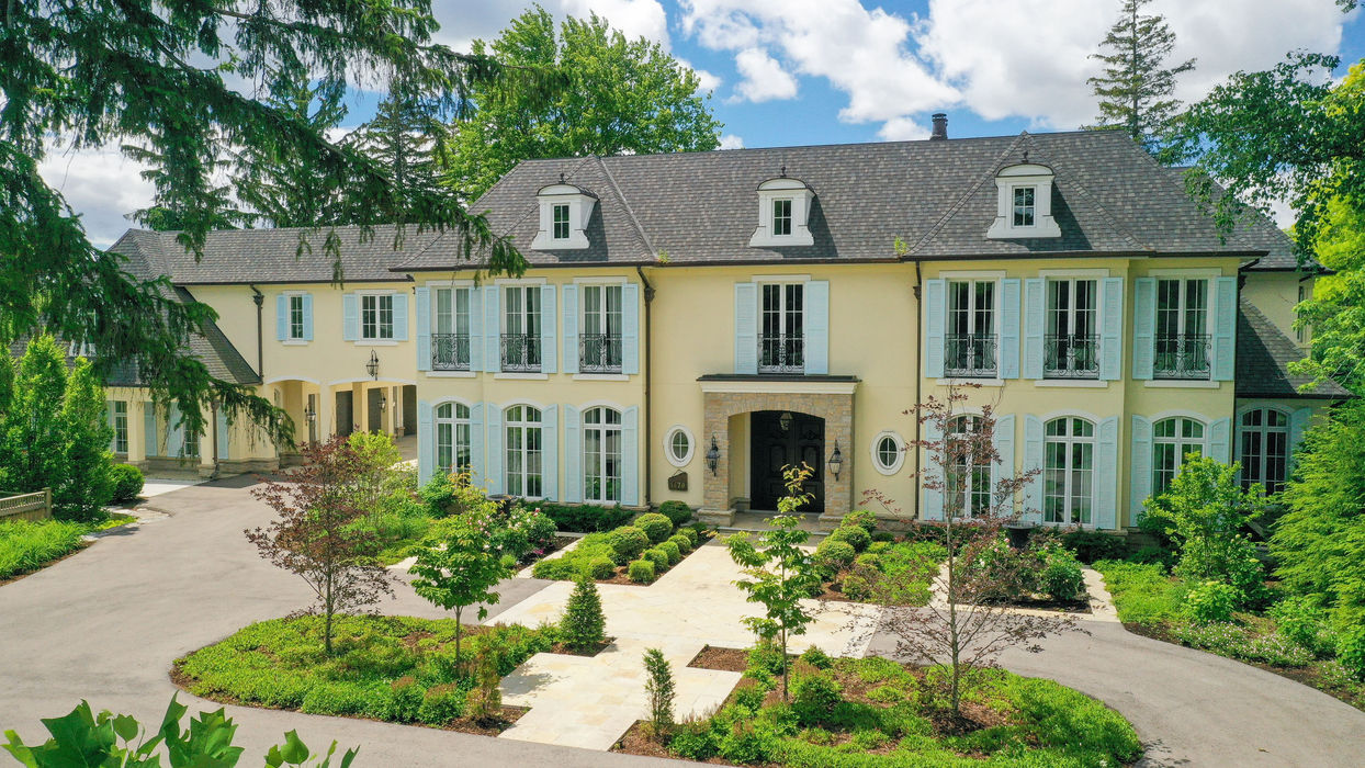 Grand French-style house, landscaped grounds