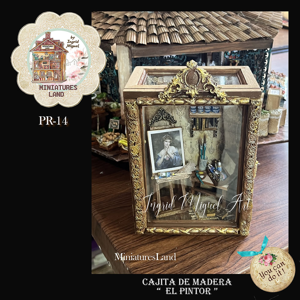 Miniatura: El Pintor, en cajita madera c/cristal/Miniaturas/PR-14