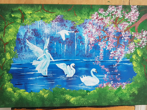 Acrylmalerei Schwan*