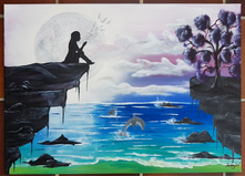 Acrylmalerei 2021 Mond