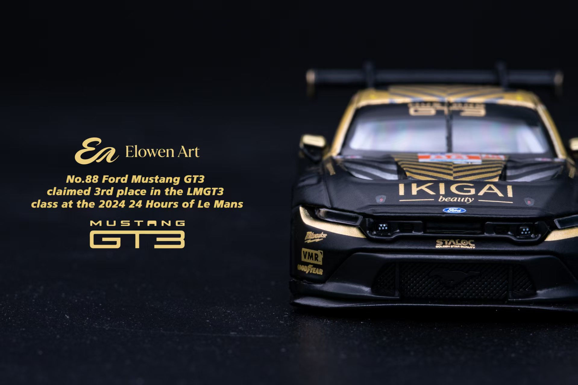 Pre Order - Elowen Art Ford Mustang GT3 Le Mans Black Gold