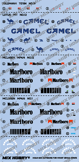 Thumbnail: Pre Order - MIX HOBBY Waterslide Decals Senna Set