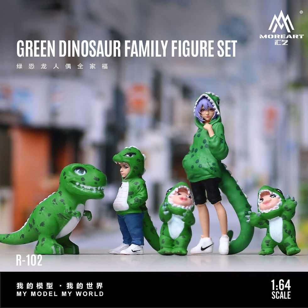 Thumbnail: Pre Order - MoreArt Green Dinosaur Figure Family Set
