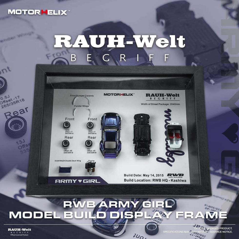 Thumbnail: Pre Order - Motorhelix RWB 964 Army Girl MODEL BUILD DISPLAY FRAME