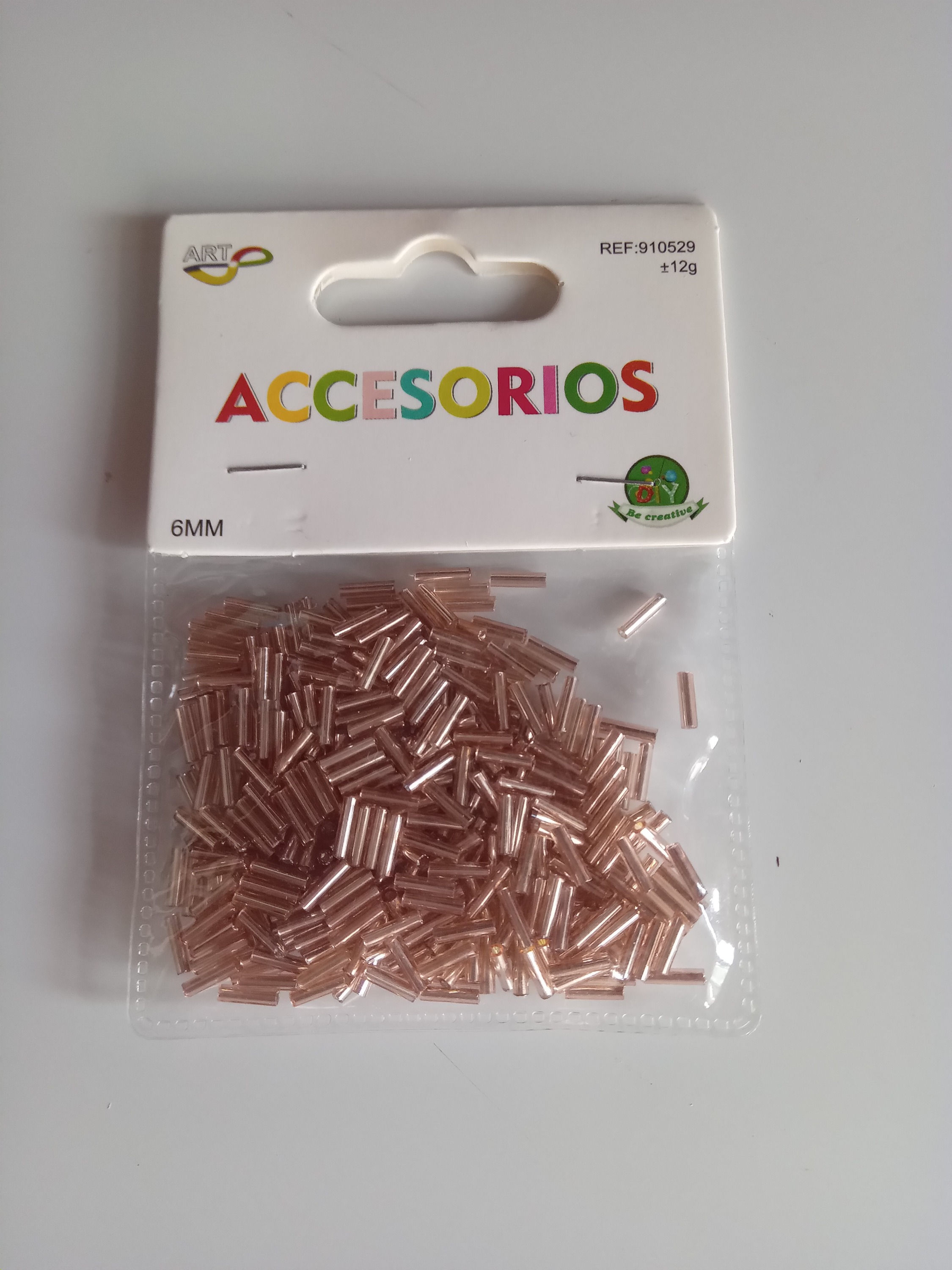 Perles tube rose doré 6mm