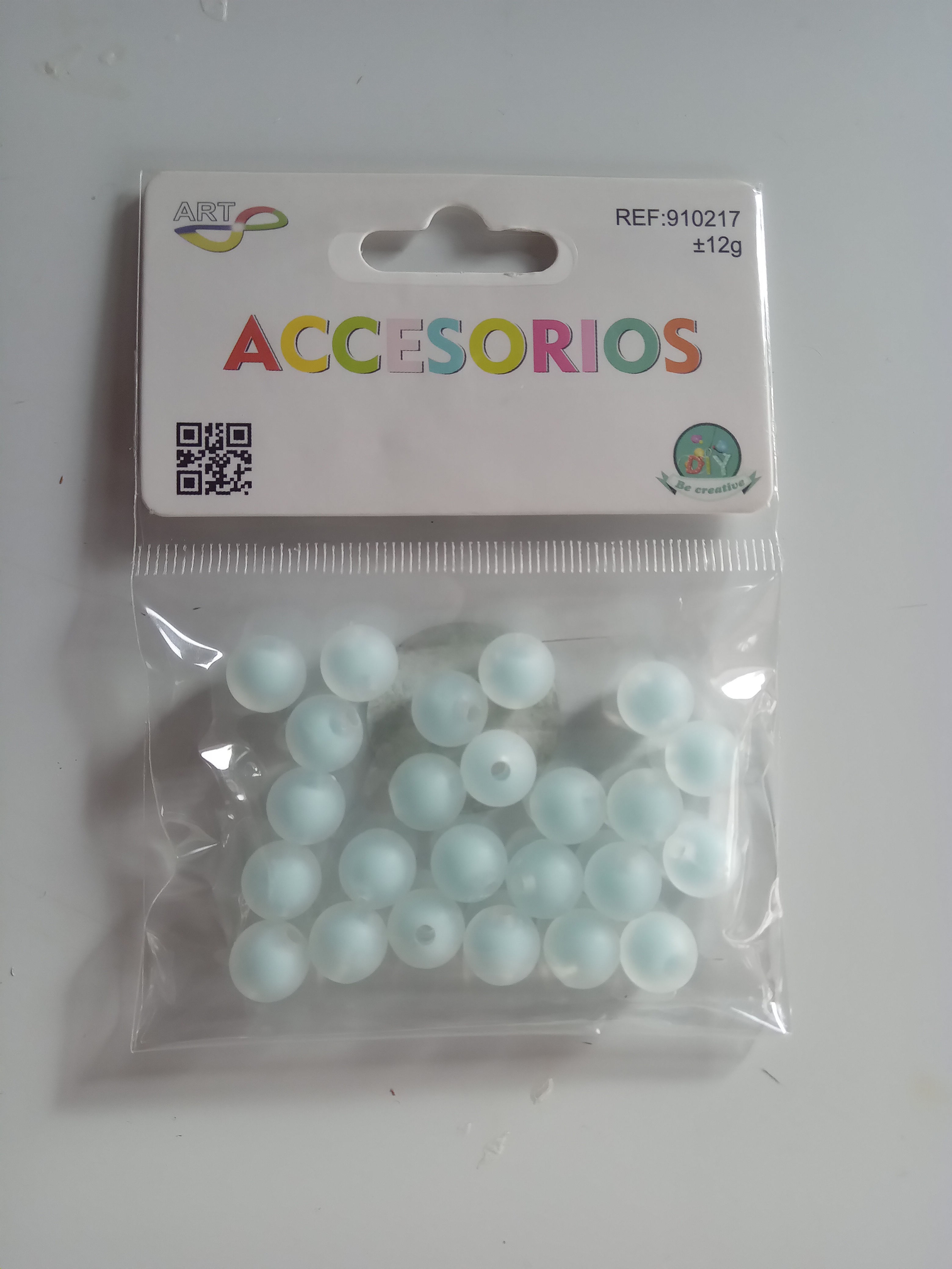 Perles rondes bleues, accessoires, sachet de 12g