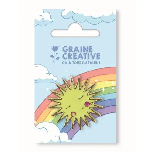 Épingle émaillée soleil Graine Créative, arc-en-ciel