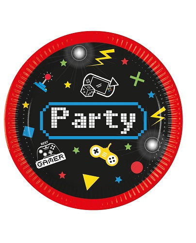 8 assiettes Gaming party