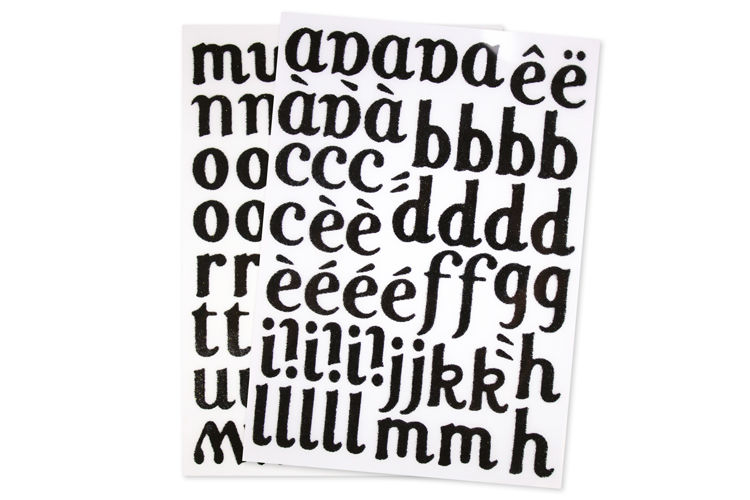 Transfert textile thermocollant alphabet noir