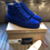 Thumbnail: Christian Louboutin Louis Orlato Flat Suede Blue Atlantic Trainers EU42.5