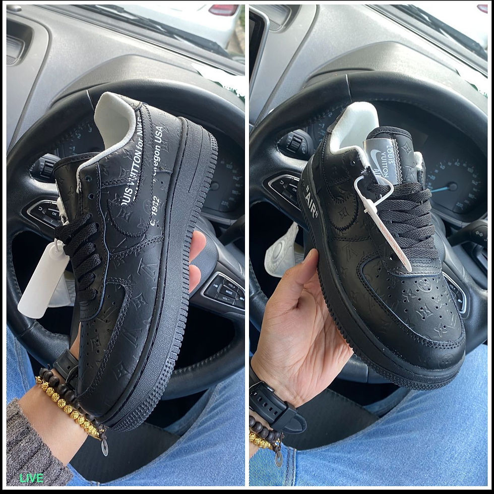 Men's Nike x LV Airforce Customs Low Top Sneakers | Black