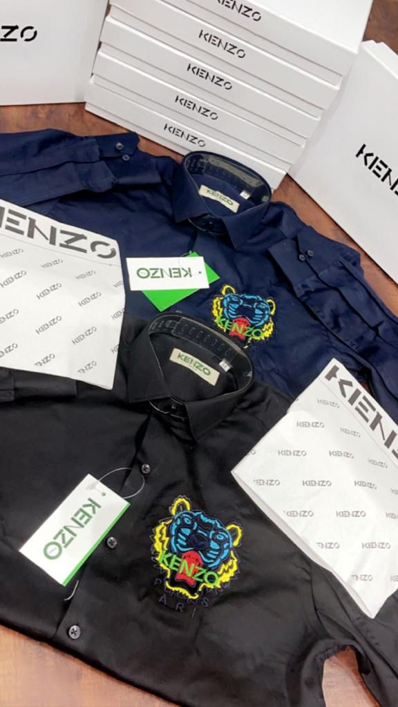 Men's Kenzo Cotton Embroidered Shirts