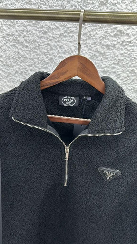 Men's Prada Metal Logo Half Zip Sweatshirts | BrandFactoryPro