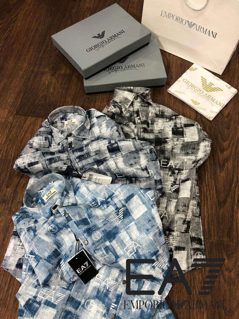 Men s Emporio Armani Printed Casual Shirts BrandFactoryPro