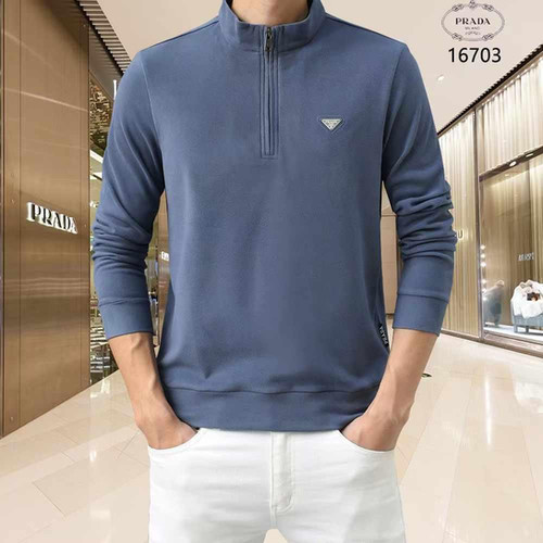 Men's Prada Half Zip Full Sleeves Tshirts | BrandFactoryPro