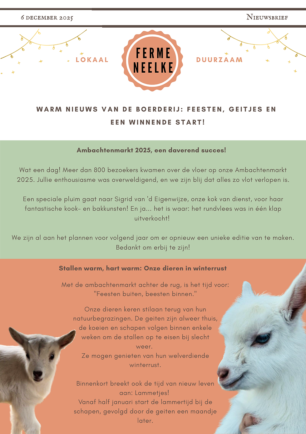 Warm nieuws van de boerderij: feesten, geitjes en een winnende start!